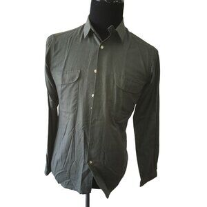 Don Robbie Olive Green Size Medium Long Sleeved Button Up Shirt